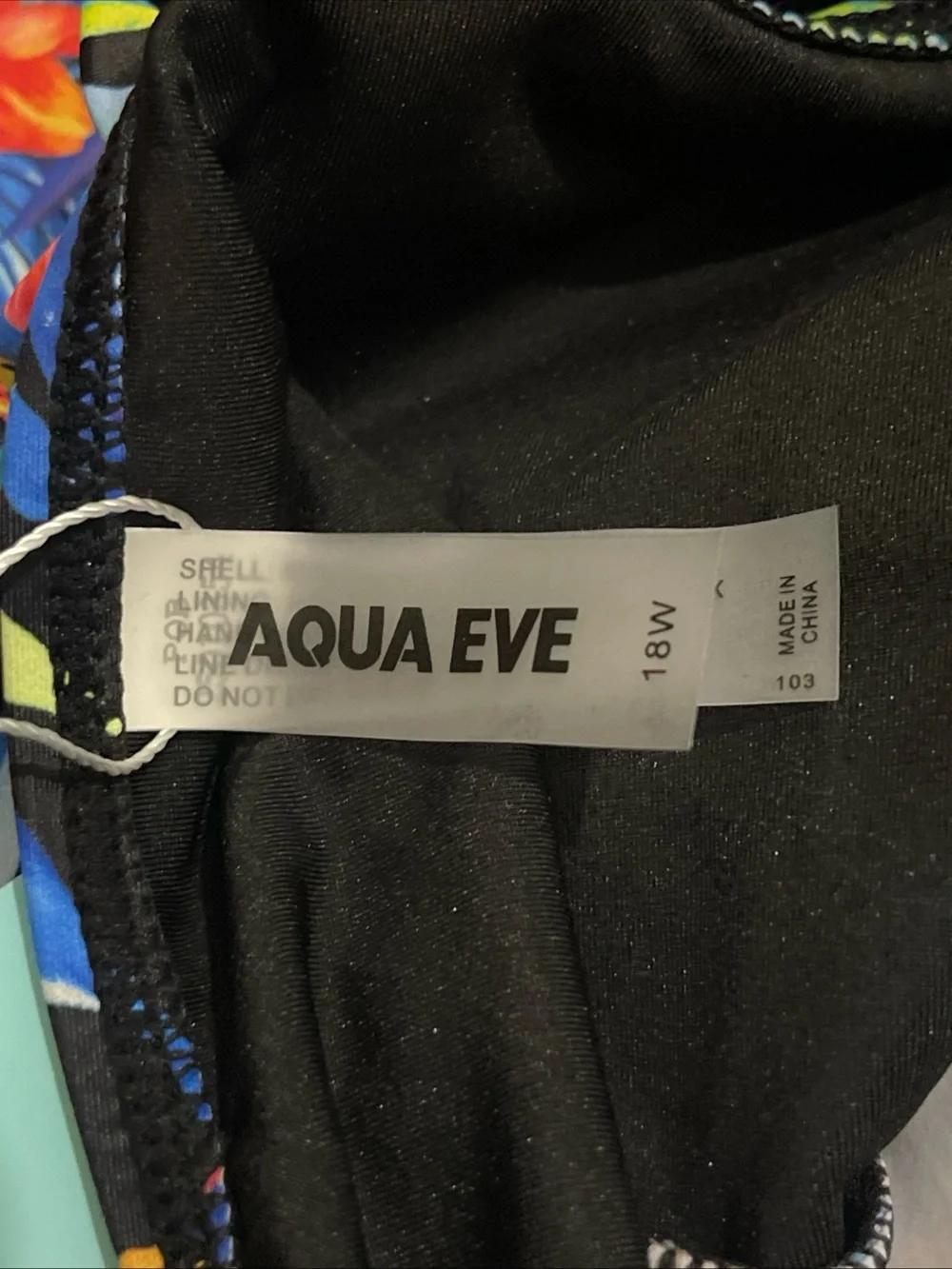 Aqua Eve Women’s Plus Sz 18W  2-pc  Swim Dress with Shorts Floral Print NWT